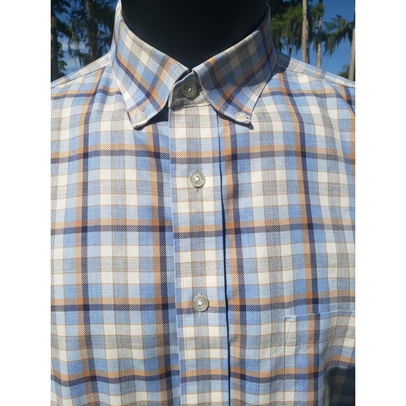 Daniel Cremieux Signatr Men Shirt Sz Lg Non-Iron Plaid 100% Pima Cotton Long Slv - Picture 2 of 11